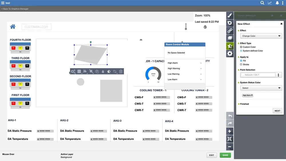 Shipped Custom Behaviors — the New Effect fly-out panel