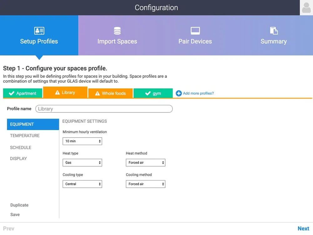 Facility Manager Portal iPad app — screen 1