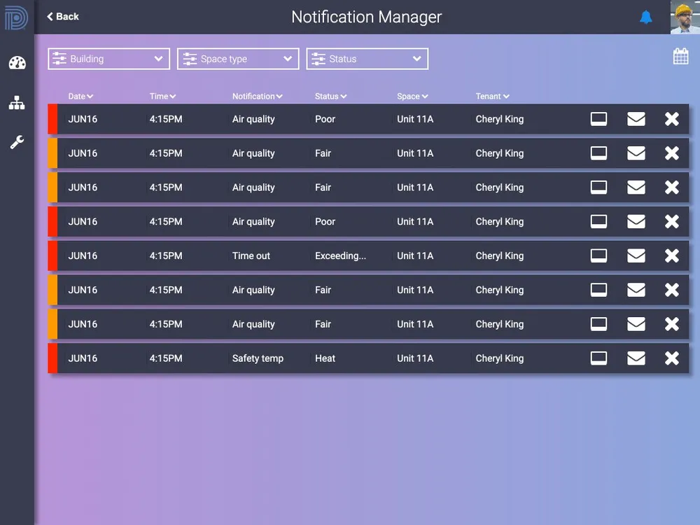 Facility Manager Portal iPad app — screen 5