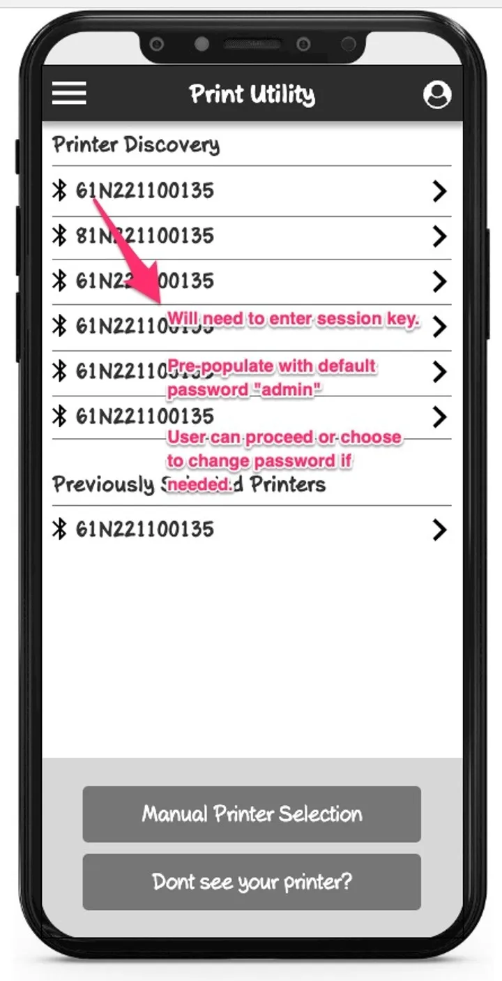 Print Utility — discover printers over Bluetooth