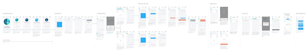 Mobile app flow — scheduling