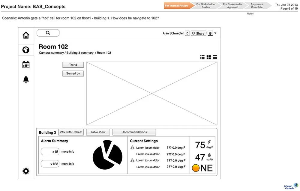 Static wireframe — campus level