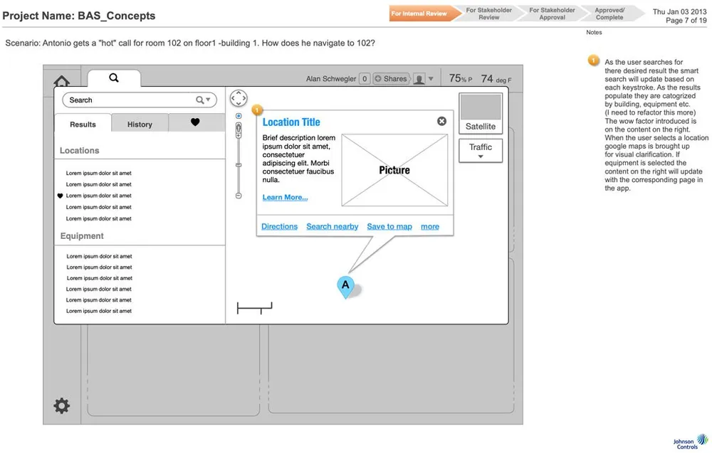 Static wireframe — room level